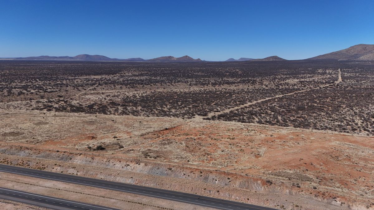 Drone photograph of the Amushelelo site on Windhoek's eastern airport corridor